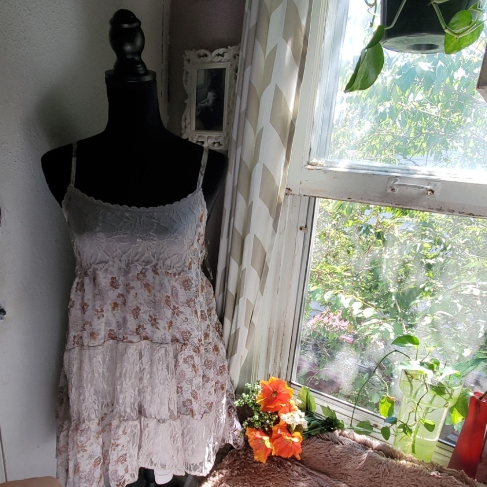 Sheer floral tie dress